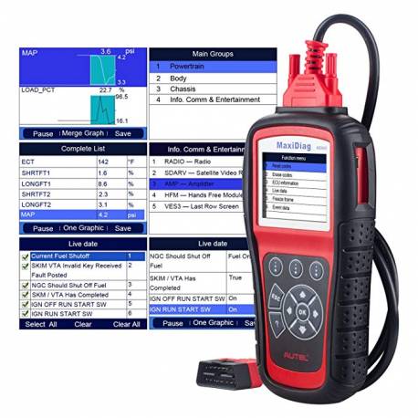 Launch MaxiDiag MD805 All Systems OBD2 Scanner for Engine,Transmission,ABS,Airbag,EPB,Steering Wheel,SAS,BMS,Oil Service Reset